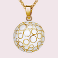 Bola de grossesse bulles dorées, boule émaillée blanche de 22 mm