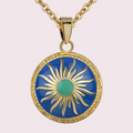 Bola de grossesse soleil, boule émaillée bleue et dorée