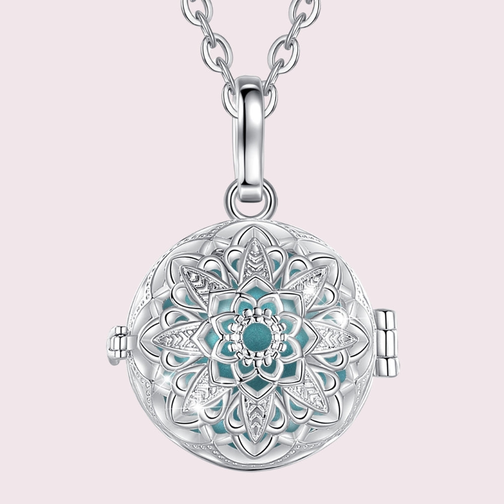 Bola de grossesse rosace fleur, bille turquoise
