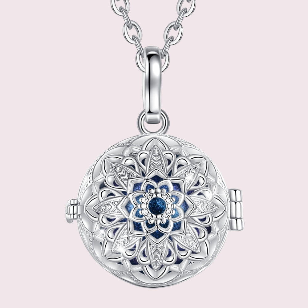 Bola de grossesse rosace fleur, bille bleu nuit